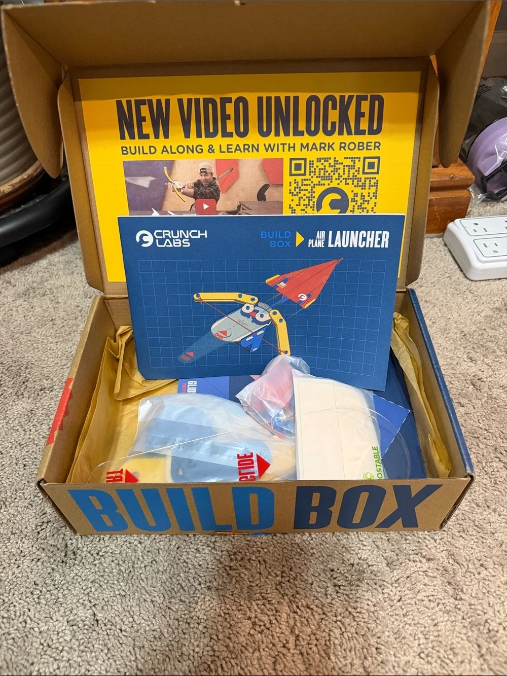 Crunch Labs Airplane Launcher Kit by Mark Rober - Brown/Blue/Red